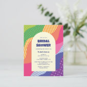 Invitation Fête des mariées ondulée Super rétro (Debout devant)