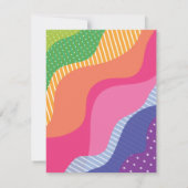 Invitation Fête des mariées ondulée Super rétro (Dos)