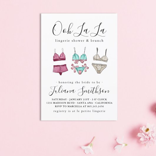 Invitation Fête des mariées Ooh La Lingerie