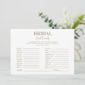 Invitation Fête des mariées or et blanc Jeu de rugissement (Debout devant)