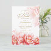 Invitation Fête des mariées or flou simple et élégant (Debout devant)