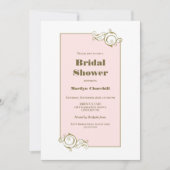 Invitation Fête des mariées or rose (Devant)