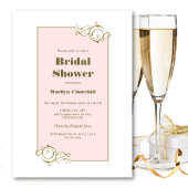 Invitation Fête des mariées or rose