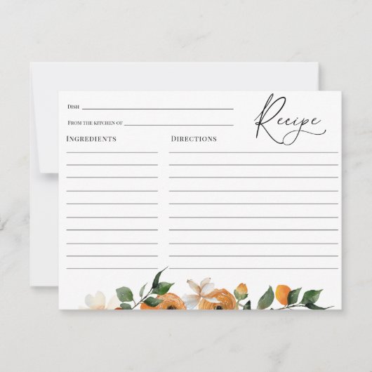 Invitation Fête des mariées Orange Blossoms Recette (Devant)