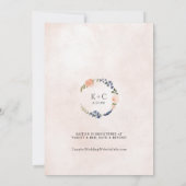 Invitation Fête des mariées Orange Blue Peonies Botanique Flo (Dos)