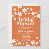 Invitation Fête des mariées Orange Brûlée Daisy (Devant)