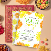 Invitation Fête des mariées orange Citron Citron principal