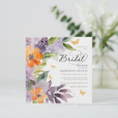 Invitation Fête des mariées orange de lavande d'Hydrangée Whi (Debout devant)