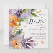 Invitation Fête des mariées orange de lavande d'Hydrangée Whi (Devant)