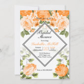 Invitation Fête des mariées - Orange Floral (Devant)