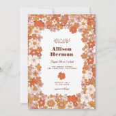 Invitation Fête des mariées orange rose super (Devant)
