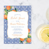 Invitation Fête des mariées - Oranges d'agrumes doux Bleu cla