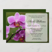 Invitation Fête des mariées orchidée rose (Devant / Derrière)