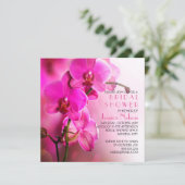 Invitation Fête des mariées orchidée rose printanière (Debout devant)