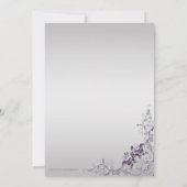 Invitation Fête des mariées Ornat Purple Silver Floral (Dos)
