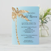 Invitation Fête des mariées Palm Tree Parties scintillant en  (Debout devant)