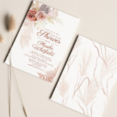 Invitation Fête des mariées Pampas Grass Floral Terracotta