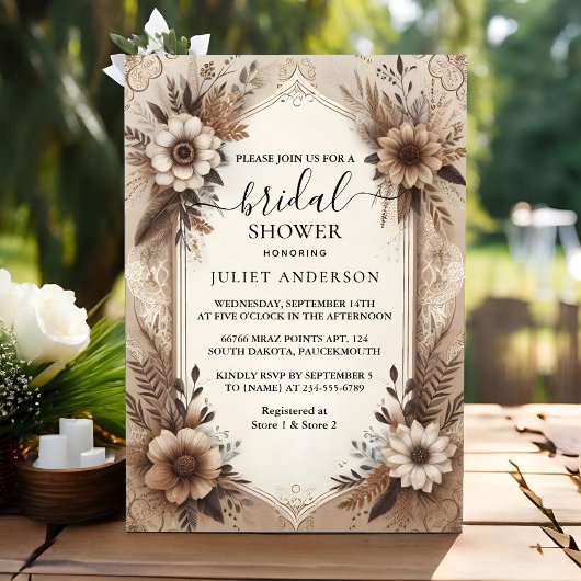 Invitation Fête des mariées papier Recyclé de la paperie de b