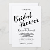 Invitation Fête des mariées papier rustique de script moderne (Devant / Derrière)