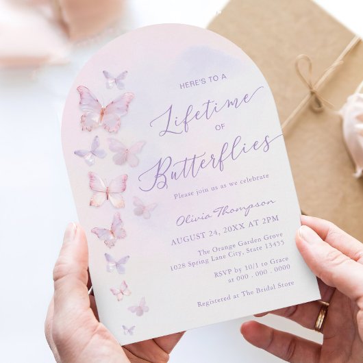 Invitation Fête des mariées papillon