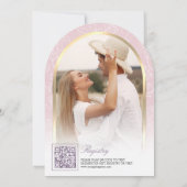 Invitation Fête des mariées papillon à arc rose lavande (Dos)