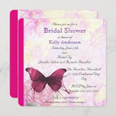 Invitation Fête des mariées papillon d'aquarelle violette (Devant / Derrière)