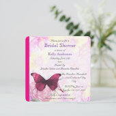 Invitation Fête des mariées papillon d'aquarelle violette (Debout devant)