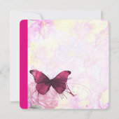 Invitation Fête des mariées papillon d'aquarelle violette (Dos)
