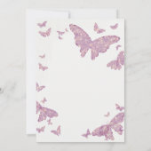 Invitation Fête des mariées papillon Gold Purple Elegant Boho (Dos)