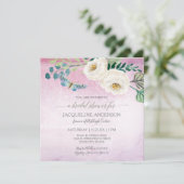 Invitation Fête des mariées Papillon moderne Roses Courbe vio (Debout devant)