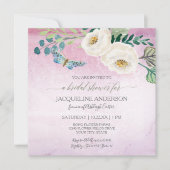 Invitation Fête des mariées Papillon moderne Roses Courbe vio (Devant)