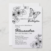 Invitation Fête des mariées papillon, Pearl Shimme (Devant)