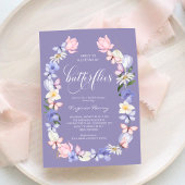Invitation Fête des mariées papillon pourpre