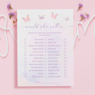 Invitation Fête des mariées Papillon préférerait-elle la cart