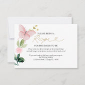 Invitation Fête des mariées papillon rose floral Demande de r (Devant)