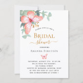 Invitation Fête des mariées papillon rose or verdure (Devant)