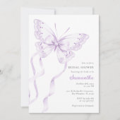 Invitation Fête des mariées papillon violet élégant (Devant)