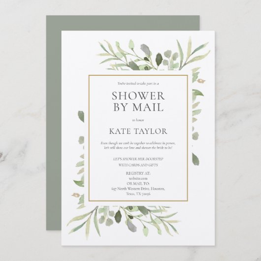 Invitation Fête des mariées Par Courrier Longue Distance Rust (Devant / Derrière)