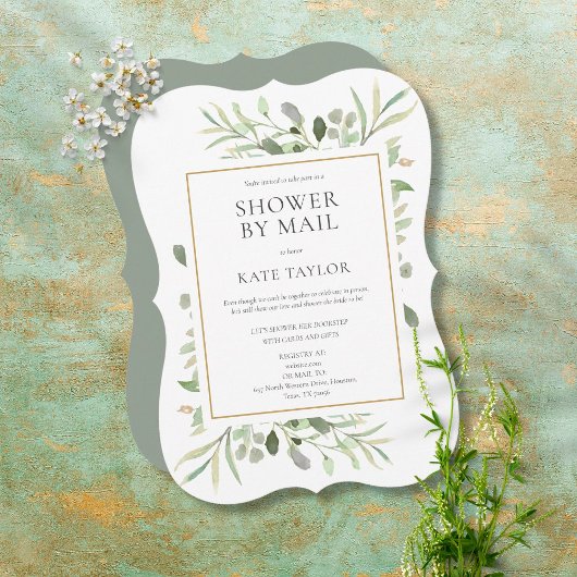 Invitation Fête des mariées Par Courrier Végétation Longue Di