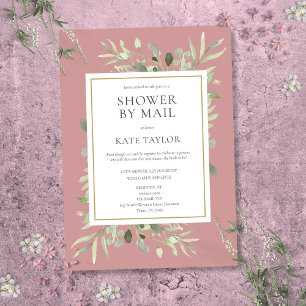 Invitation Fête des mariées Par Mail Long Distance Vert Rose