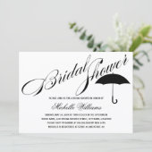 Invitation Fête des mariées parapluie Calligraphie (Debout devant)