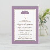 Invitation Fête des mariées parapluie violet Lilac (Debout devant)