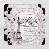 Invitation Fête des mariées Paris rose (Devant / Derrière)