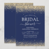 Invitation Fête des mariées Parties scintillant Marine Blue G (Devant / Derrière)