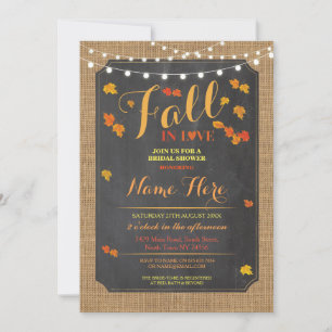 Invitation Fête des mariées Party Fall in Love Automne Invita