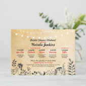 Invitation Fête des mariées Party Floral Itinéraire Bachelore (Debout devant)