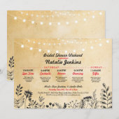 Invitation Fête des mariées Party Floral Itinéraire Bachelore (Devant / Derrière)