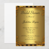 Invitation Fête des mariées Party Gold et Gold Frame (Devant / Derrière)