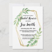 Invitation Fête des mariées Party Gold Frame Feuille Invitati (Devant)