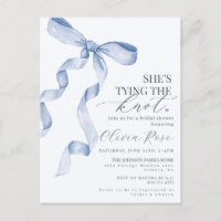 Invitation Fête des mariées Pastel Blue Coquette B